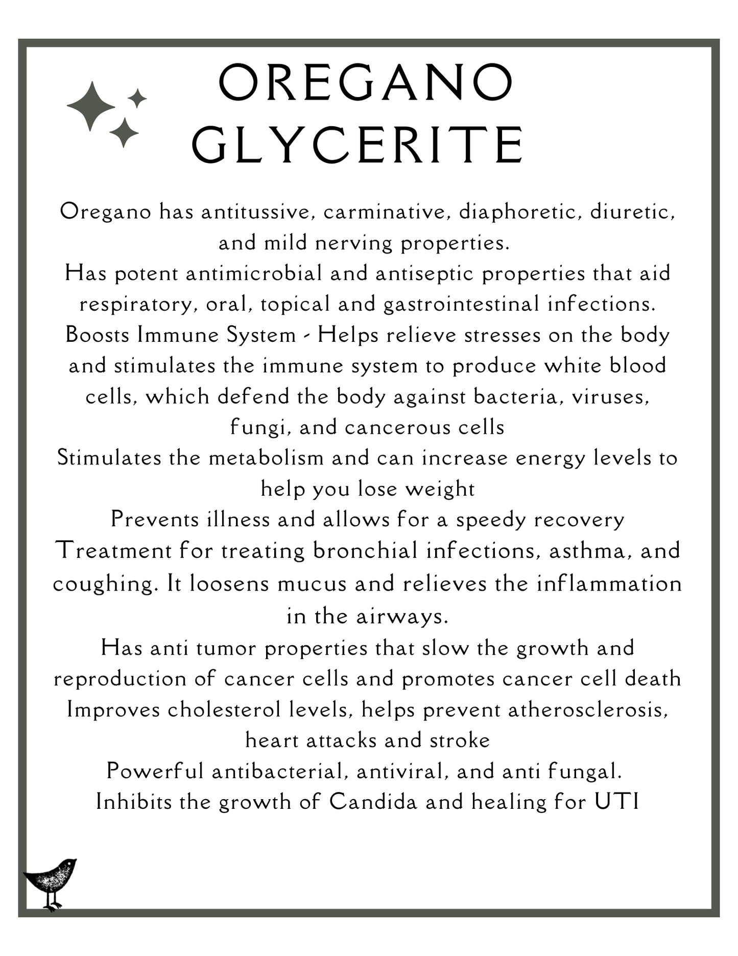 Oregano Glycerite