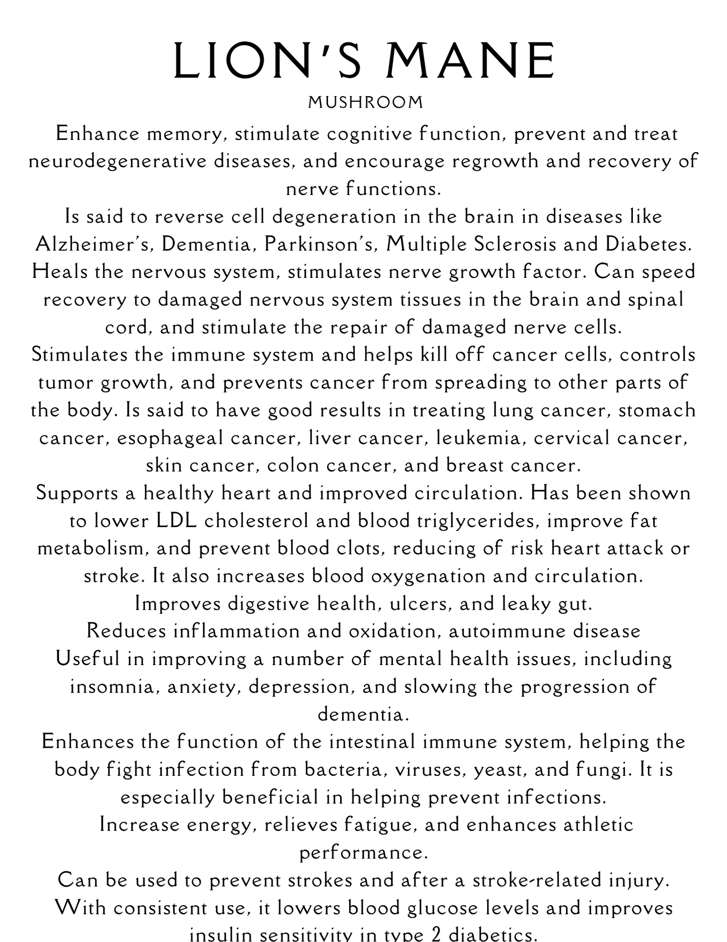 Lion's Mane Mushroom Glycerite