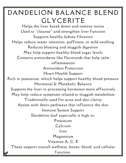 Dandelion Balance Blend Glycerite